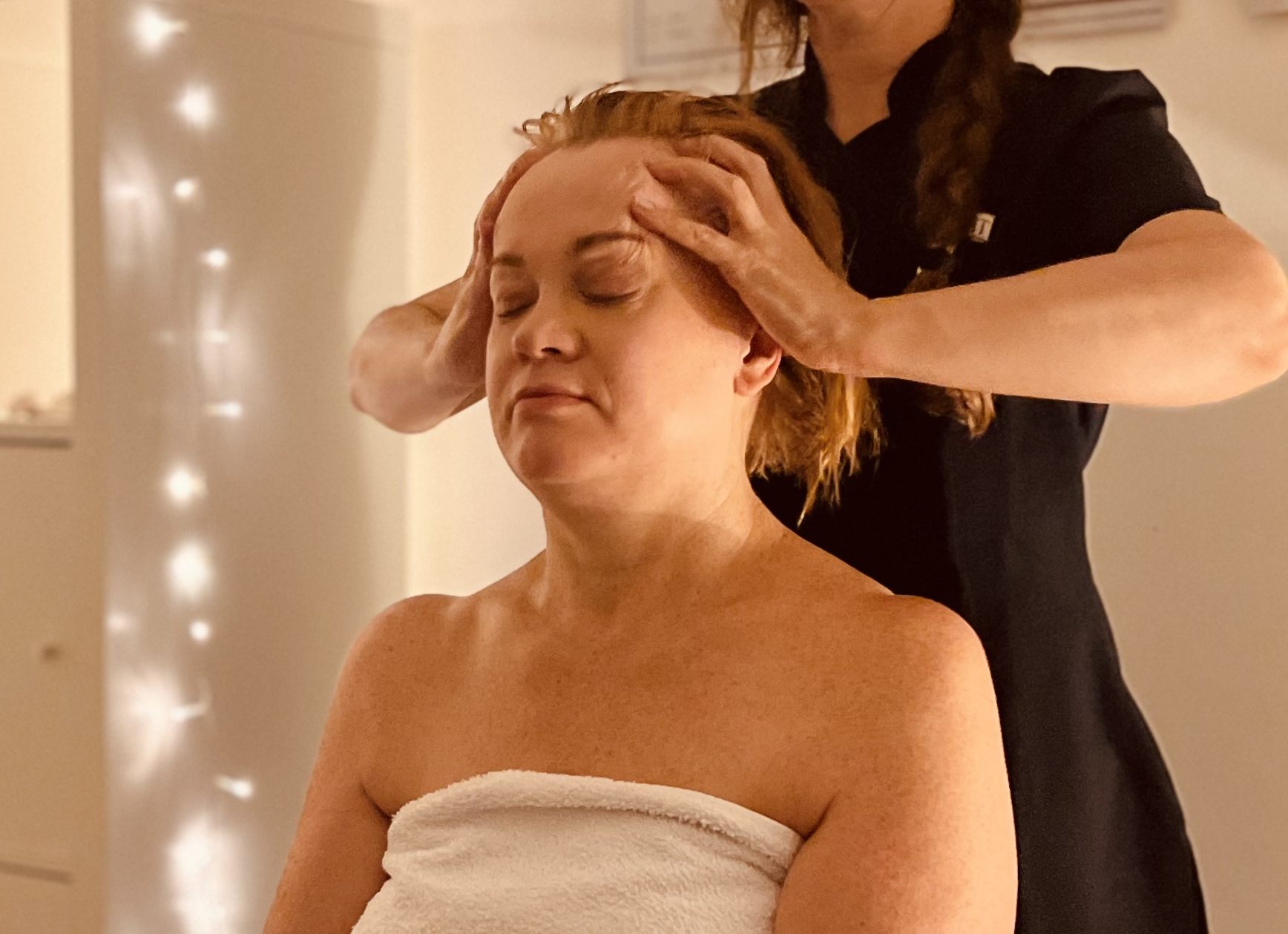 Seated Indian head massage at Lowen Massage Therapy in Corsham